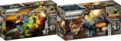 PLAYMOBIL® 2er Set: 70625 Spinosaurus: Doppelte Verteidigungs-Power + 70627 Triceratops: Randale Um Die Legendären Steine