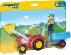Playmobil 1.2.3 Traktor Mit Anhänger