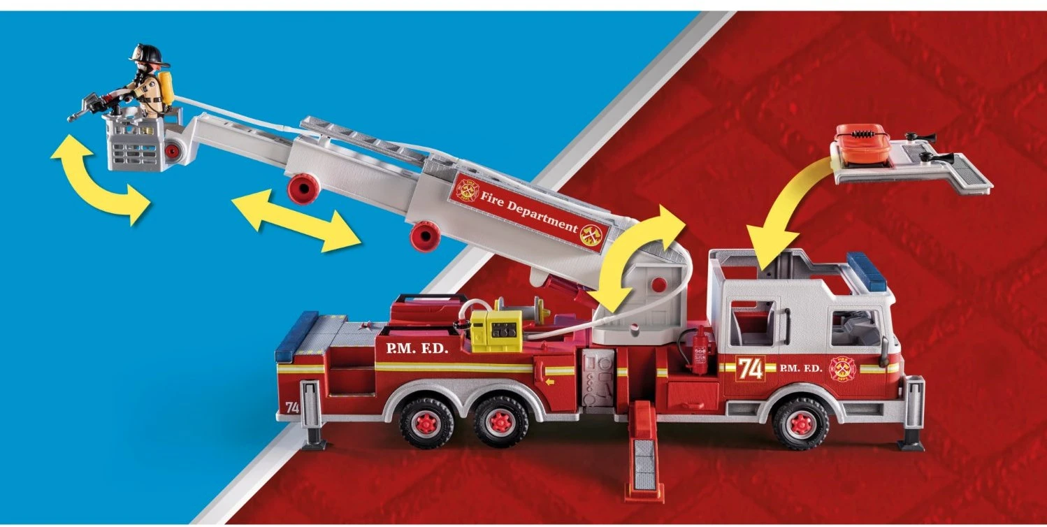 Playmobil City Action - Feuerwehrauto: US-Turmleiter 70935 6 Playmobil City Action - Feuerwehrauto: US-Turmleiter 70935 – Bild 4